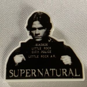 NWT. Handmade Supernatural TV Show Sam Winchester Mugshot Pin Brooch!